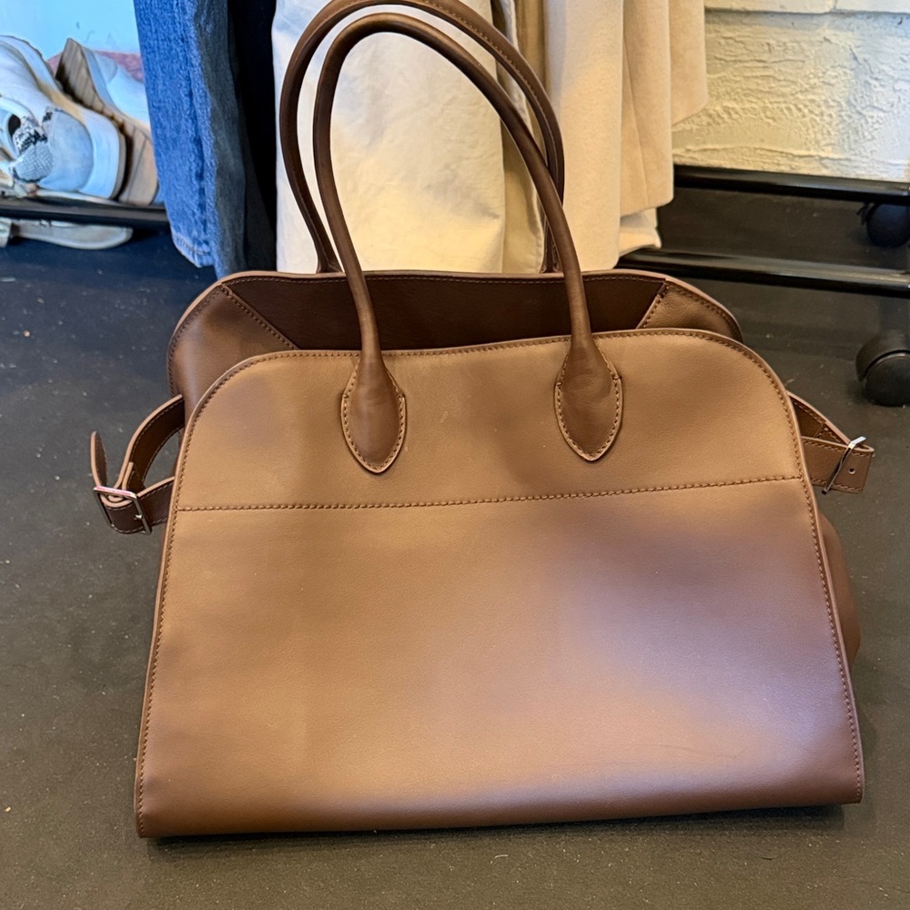 Classic Brown Leather Tote Handbag